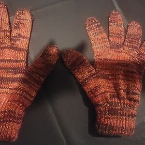 Women's Winter Hat & Gloves Set Pink & Purple multi-colored gloves